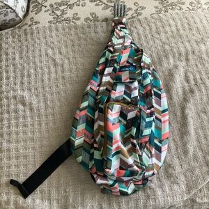 Kavu Shoulder Bag Pink/Green/White/Teal NWOT